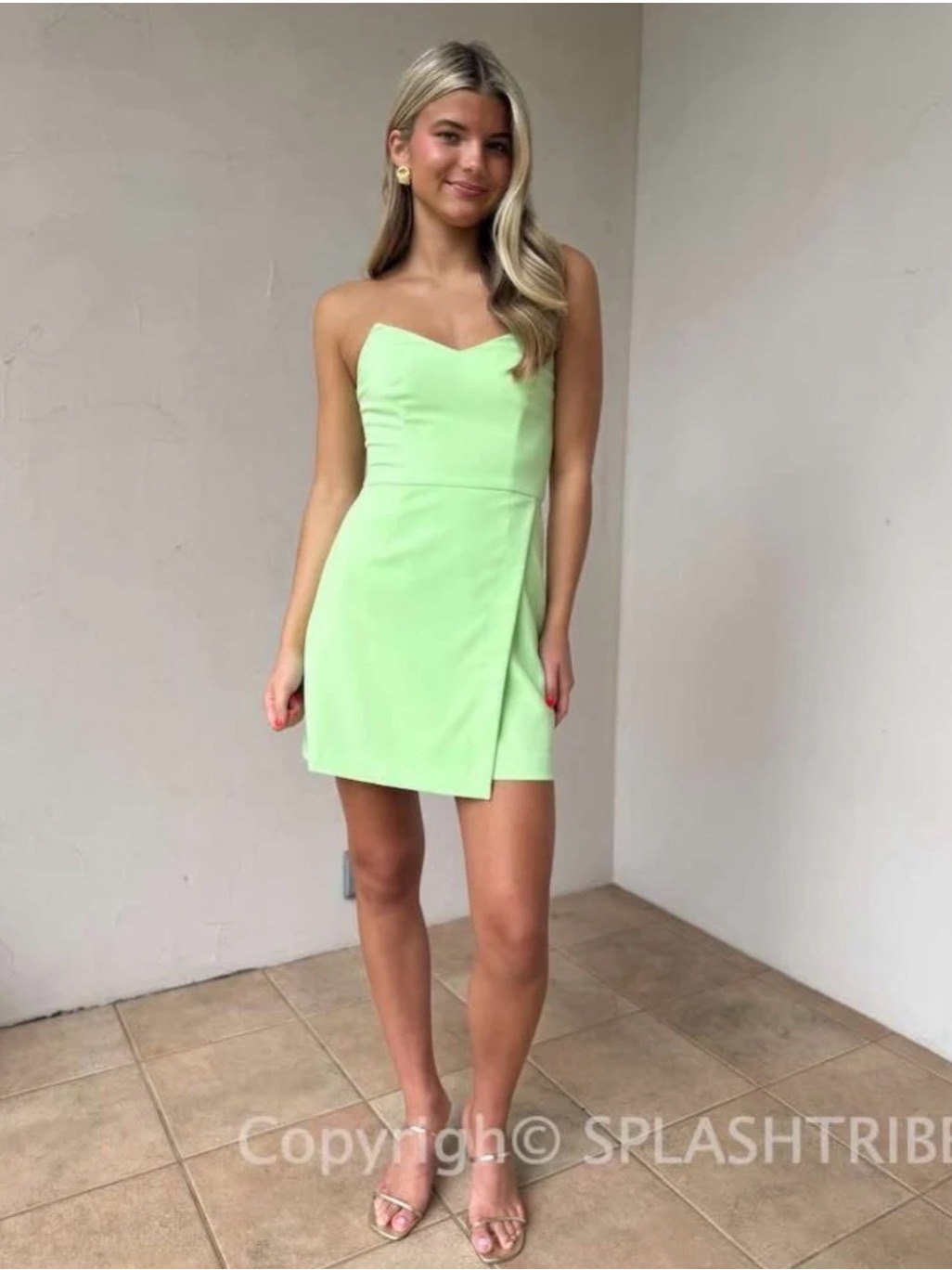 Nwt French Connection Whisper Strapless Mini Dress Paradise Green Size: 2